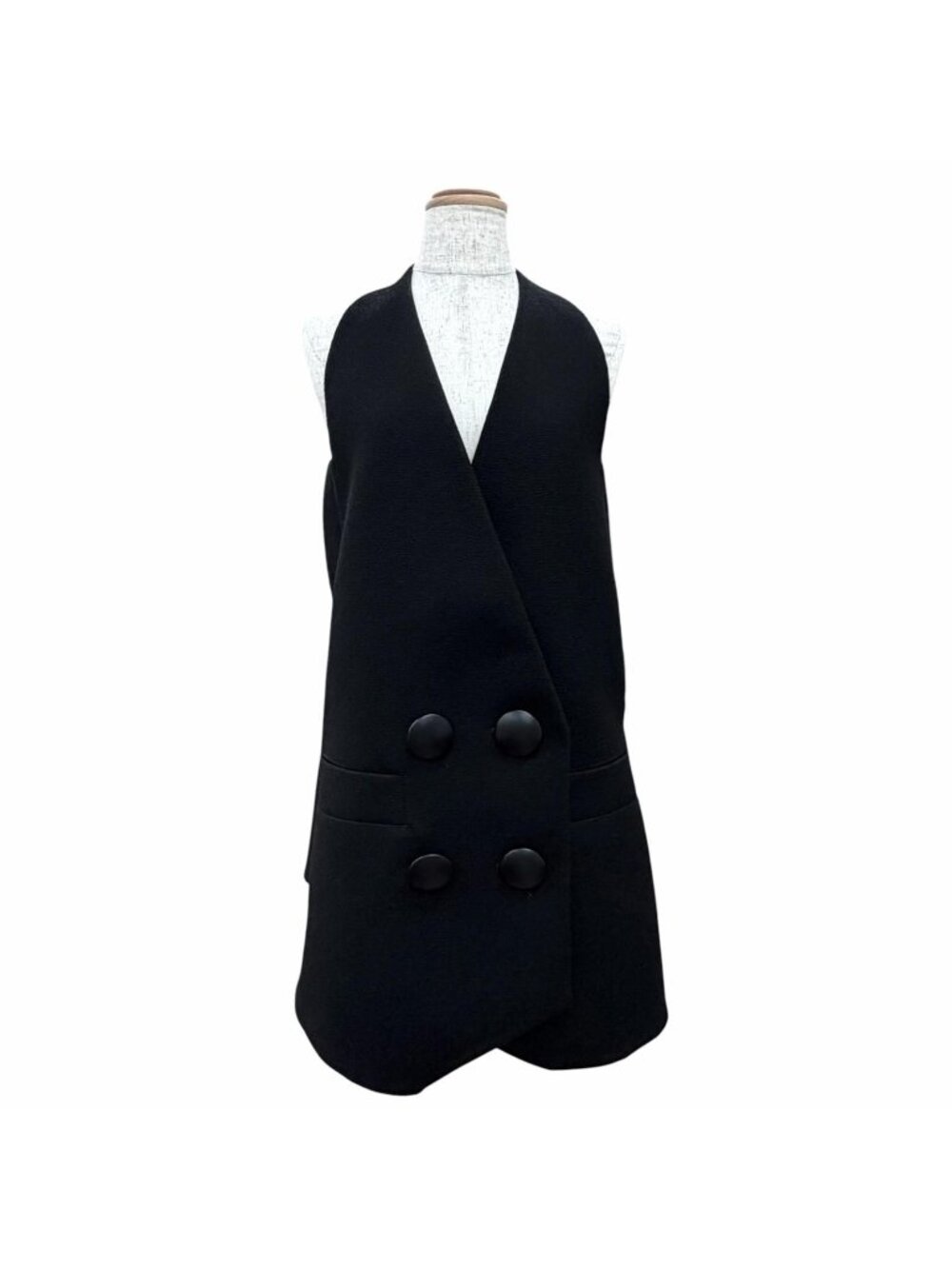 Louis Vuitton Wool Lining Monogram Double Breasted Waist Coat Dress Long Gilet